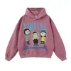 Sudadera con Estampado de Banda Otoño e Invierno Diseño de Sudadera con Capucha Callejera Europea y Americana Street Retro Talla Grande Holgada Sudadera