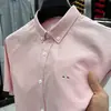 Camisa masculina de manga comprida de alta qualidade, nova para primavera e outono, bordada, não amassa, moda, camisa de polegada, casual de negócios, camisa xadrez