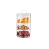 Bote de Almacenamiento de Vidrio para Ensalada de Verduras y Frutas, Bote de Almacenamiento de Frutos Secos y Snacks de Múltiples Capas, Alto Borosilicato, Tapa Sellada de Bambú