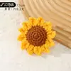 Girasol Tejido Flores Artificiales Accesorios Flores Pequeñas Lana Tejida a Mano Ramo de Girasoles Regalos para Maestros Venta al por Mayor
