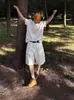 Shorts Blancos de Mezclilla de Pierna Ancha con Salpicaduras de Pintura Estilo High Street Americano para Hombre, Talla Grande, Corte Holgado, Marca de Tendencia, Corte Recto, con Efecto de Caída