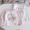 Camiseta de Manga Longa para Meninas Primavera e Outono 2026 Nova Estilosa Camiseta Básica Infantil Roupa de Primavera Top Princesa Bebê Temporada de Primavera