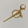 Chaveiro de Bambu Dragão e Fênix Moda Palito de Ouvido Transfronteiriço Gancho de Chaveiro Rotativo Liga Dourada Pingente Acessório