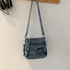 Bolsa transversal pequena feminina, nova tendência de moda 2026, mini bolsa transversal, bolsa mini jeans de ombro único