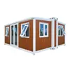 Casa contenedor plegable expandible hecha a medida, casa contenedor residencial móvil plegable desmontable de doble ala