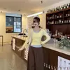 Nueva Camiseta de Manga Larga con Diseño de Empalme Falso de Dos Piezas a Cuadros para Primavera Temprana, Look Adelgazante para Mujer, Estilo Coreano, Camiseta Básica