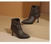 Botas Martin de punta puntiaguda con tacón de aguja, de moda, de otoño e invierno, cortas, informales, con cremallera lateral, 2024