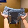 Satén Francés de Alta Calidad ~ Ropa Interior de Encaje Crema de Cintura Media para Mujer Sexy Algodón Puro Vendedora de Puesto Calzones de Color Sólido para Niña