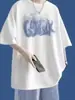 Camiseta de Manga Corta de Marca de Moda para Hombre de Verano, Estilo Harajuku Hong Kong, Estilo Japonés, Cuello Redondo, Estampada, Moderna, Corte Holgado, Top de Media Manga