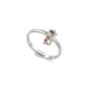 Anillo abierto de la serie Princesa creativa de circonita colorida microincrustada transfronteriza europea y americana para mujer, moda simple, anillo de animal pequeño