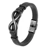 2025 Nueva Moda Pulsera de Figura de 8 Cuero para Viajero Personalizada Versátil Pulsera para Hombre Joyería de Cordón de Cuero Venta al por Mayor