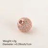 Venda quente transfronteiriça cobre cravejado zircônia diamante contas redondas pulseira DIY cor contas soltas colar com contas joias contas acessórios