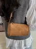 Bolso de axila coreano de alta gama, bolso de hombro de gamuza elegante, bolso de mano elegante para el trabajo, bolso cilíndrico
