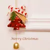 Adornos Navideños de Peluche Transfronterizos, Ramas de Pino Simuladas, Lazos, Cascabeles, Decoraciones para Colgar en Ventanas y Coches, Recuerdos para Fiestas Navideñas