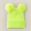 Chapéu de Tricô Espesso e Quente para Outono e Inverno com Logotipo Personalizável, Chapéu de Tricô à Prova de Vento e Resistente ao Frio para Uso Externo com Pompons Duplos
