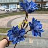 Azul Klein flor de boda al por mayor azul zafiro azul oscuro estilo oceánico decoración de pasillo de boda flor artificial
