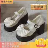 Tacones Altos Negros con Lazo y Tacón Grueso para Mujer 2025 Primavera y Verano Nuevos Versátiles Zapatos Pequeños Mary Jane de Cuero Pequeños para Mujer