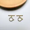 Ouro 14K Revestido de Cobre Cor Dourada Conserva Cor Banho de Ouro Real Microcravejado Zircônia Redonda Fivela Ot Pulseira Colar Fivela de Conexão Acessórios de Joia DIY