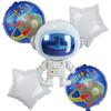 Globo de astronauta, traje de cinco piezas, globo de película de aluminio, diseño de cumpleaños para niños, decoración, paquete de globo de astronauta del universo