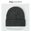 Gorro de Punto de Color Sólido para Otoño e Invierno 60g Doble Capa Ensanchado Venta al por Mayor de Comercio Exterior de Amazon Gorro de Lana Caliente Liso