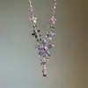 Collar de Corazón de Mariposa con Perlas Estilo Coreano Super Hada Nicho Moda Dulce Versátil Popular Mismo Estilo Collar de Gama Alta