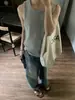Camiseta Regata Lisa Texturizada MYQ para Homens, Verão Solta Casual Sem Mangas para Homens, Estilo Coreano Roupa para o Dia a Dia