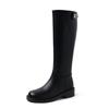 Botas de Montar de Caña Alta con Hebilla de Piel de Vaca para Mujer 2026 Nuevo Estilo Otoño e Invierno Circunferencia de Pantorrilla Grande Punta Redonda Suela Plana Botas Hasta la Rodilla Talla 42
