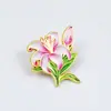 Broche de Flor de Rosa y Tulipán Transfronterizo Versátil Metal para Ropa de Niña Corsage Insignia de Joyería Pequeña Fresca Accesorios