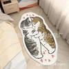 Fábrica de alfombras de cachemir con diseño de gato, venta al por mayor, para sala de estar, dormitorio, alfombra lavable a máquina, linda alfombra de dibujos animados para ventana salediza, manta para mesita de noche