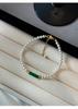 Pulsera de jade malayo de bambú con perla Shijia para otoño e invierno, para mujer, con temperamento de Internet, elástica roja, ajustable, nueva pulsera china, venta al por mayor