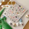 Adesivos de Unha Gato Desenho Animado Fofo Estéreo Relevo Mar Azul 3D Adesivos de Unha Impermeáveis Adesivos Fofos