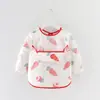 Bata Impermeable para Niños Manga Larga Vestido Inverso Ropa para Comer de Bebé Delantal Bata de Algodón para Niños Babero de Bebé Ropa Protectora