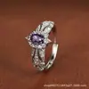 Palacio Gama Alta Retro Diseño de Nicho Puertorriqueño Rubí Blanqueador Abierto Francés Anillo Brillante Venta al por Mayor