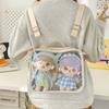 Bolso de Dolor de Muñeca de 20CM Bolso de Hombro para Mujer Lindo Gato Bordado Mochila de Segunda Dimensión Bolsos Cruzados Simples Estilo Universitario para Niñas
