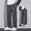 Calça Masculina de Verão Secagem Rápida Solta Reta Seda Gelada Casual Longa Calça Casual Estilo Fino Novo Estilo Japonês Calça de Trabalho
