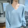 Nuevo suéter de cachemira de visón para otoño e invierno, estilo holgado y casual, jersey sencillo para mujer, suéter de punto de cachemira talla grande