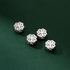 S925 prata lisa oca 9mm quatro folhas flor contas diy pulseira trançada corda solta contas prata jóias acessórios atacado S1057