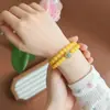 Nuevo Pulsera de Doble Círculo Amarilla de Imitación de Cera de Abeja Pulsera Amarillo Bodhi Jade Beige Pulsera de Doble Círculo Boutique Joyería para Hombres y Mujeres