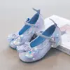 Sapatos de Princesa para Meninas, Sapatos de Couro da Moda, Novos Sapatos de Performance Infantis Primavera 2026, Elegantes Sapatos de Cristal para Meninas com Laço
