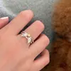 Anillo de Plata de Ley S925 con Alas de Ángel y Estrella para Mujer, Estilo Simple, Nicho, Lujo de Gama Alta Accesible, Anillo Personalizado para el Dedo Índice