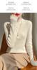 Ropa de punto sin costuras lista para usar de una sola línea para mujer, Camisa básica simple de rayas, Nuevo estilo de otoño e invierno con punto de cuello alto medio