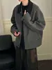 Casaco de Lã Masculino Outono Jovens Estilo Old Money Moda Masculina Toque de Luxo Estilo Curto Jaqueta Grossa de Lã Masculina Inverno