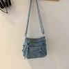 Bolso cuadrado pequeño cruzado para mujer 2026 nuevo estilo tendencia de moda mini bolso cruzado pequeño bolso de mezclilla pequeño de un solo hombro