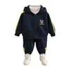 Conjunto de Roupa de Primavera para Meninos, Nova Jaqueta com Capuz Infantil Cool e Estilosa, Roupa Esportiva Estilo Coreano para Meninos na Primavera e Outono