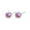 Pendientes de plata de ley S925 con circonitas redondas simples, populares, de moda, con un solo diamante de color, con temperamento de diamante, con orificio para la oreja, al por mayor
