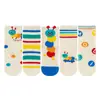 Calcetines de Invierno y Otoño para Niños de Caña Media con Oruga Arcoíris de Dibujos Animados Calcetines de Algodón Elásticos para Niñas Calcetines para Bebé