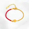Popular Pulseira Dupla Face para Mulheres, Tecelagem Fashion de Corda Vermelha, Design Versátil Xiaohongshu, Aço Titânio Não Desbota, Boa Sorte e Felicidade