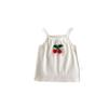 Traje de chaleco para niña recién nacida, elegante vestido de verano de dos piezas con falda tipo pastel y tirantes de cerezas.