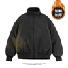 Chaqueta de algodón con cuello mao estilo high street americano 2026 para hombre y mujer, abrigo corto de trabajo para otoño e invierno, chaqueta tipo beisbolera gruesa, chaqueta acolchada para hombre