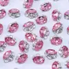 Rocío de Pedrería Apilada Sin Costuras y Sin Fondo 6*8 Forma de Huevo de Paloma Rojo Rosa para Arte de Uñas de Lujo DIY, Super Brillante